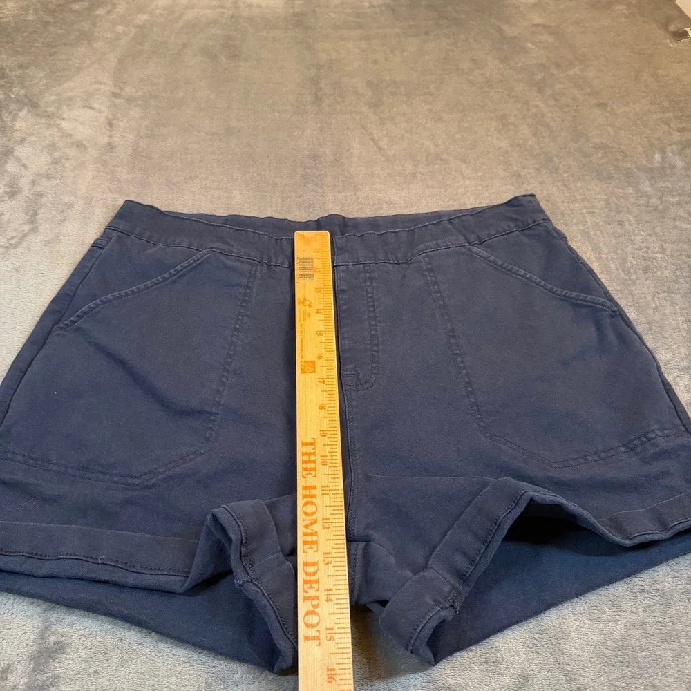 Nautica Jeans Chino Shorts Womens Extra Large Navy‎ Blue Elastic Waist Stretch